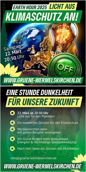 Grafik Erdkugel, Glühbirne, Ausschalter